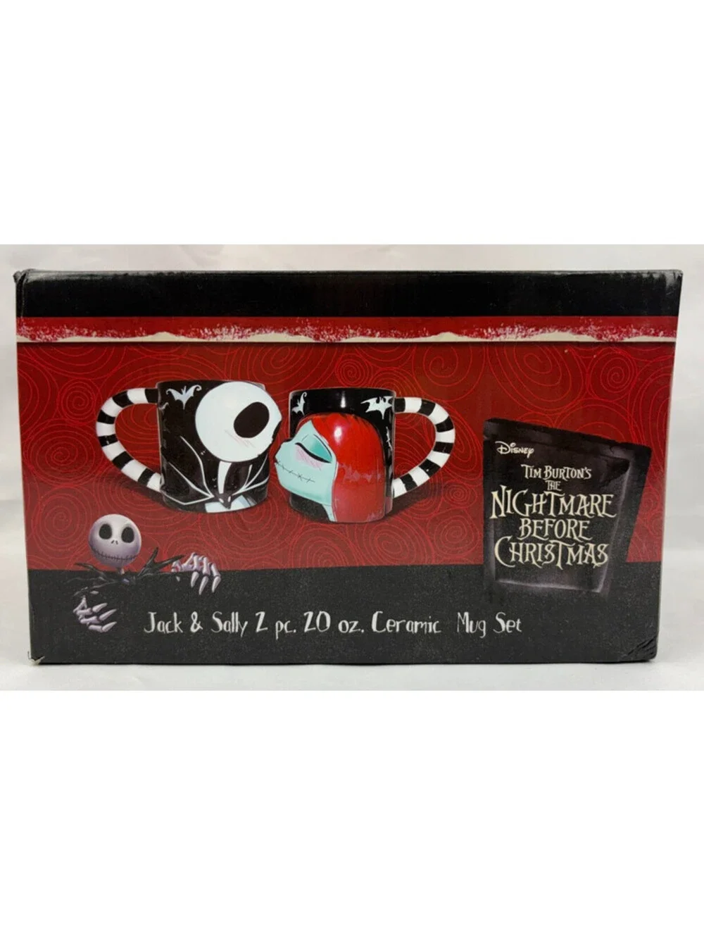 Tim Burton's The Nightmare Before Christmas Jack & Sally Kissing 2pc Mug Set